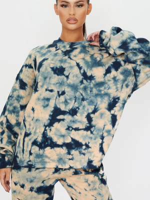 Blue Tie Dye Oversized Sweater