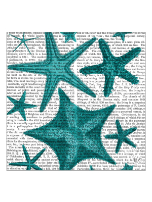 Thirstystone Fishing Lines Coasters Set Of 4 - Blue Green Starfish