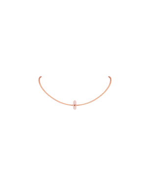 Rose Quartz Single Crystal Choker Necklace