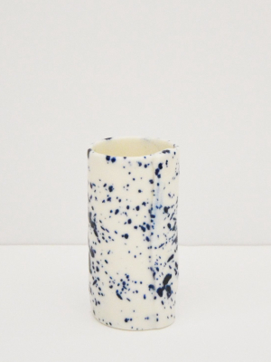 Porcelain Splatter Bud Vase Putty & Ink