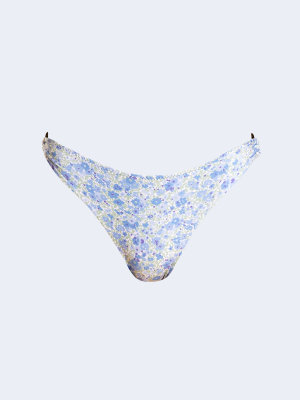 Grace Mid Rise Bottom With Tortoise Ring In Monet Blue