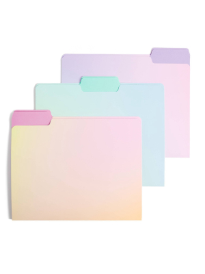 U-brands 6ct File Folders With Tabs - Pastel Ombre