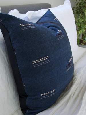 Deep Blue Stitched Accent Pillow - 20x20