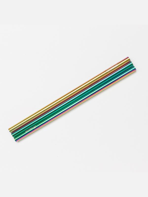 Rainbow Metal Straw Straight - 3 Pack