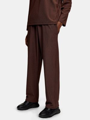 Brown Wide Leg Corduroy Sweatpants