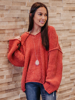 Mikayla Chenille V-neck Sweater
