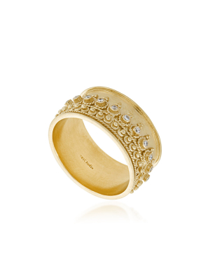 Heritage Moon 18k Yellow Gold And Diamond Ring