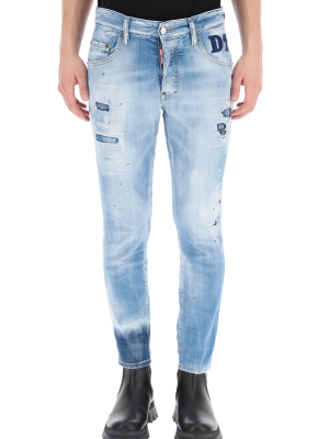 Dsquared2 Logo Patch Distressed Jeans