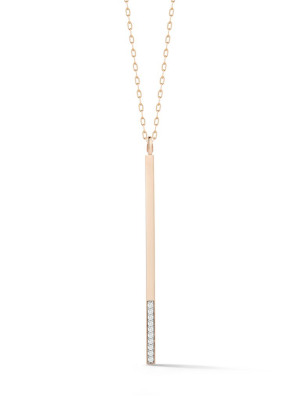 Grant 18k Rose Gold And 10 Diamond Bar Charm