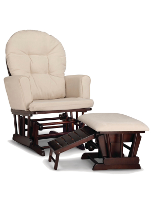 Graco Parker Semi-upholstered Glider And Nursing Ottoman - Espresso/beige