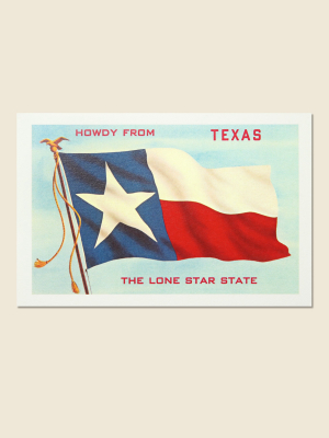 Postcard - Howdy Texas Flag