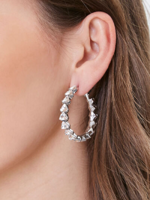 Faux Gem Hoop Earrings