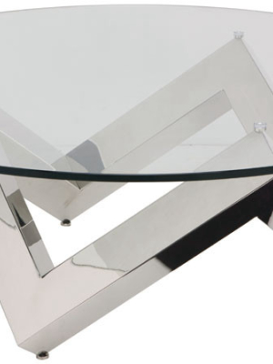 Como Clear Glass Coffee Table - Silver
