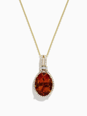 Effy Sunset 14k Yellow Gold Citrine And Diamond Pendant, 9.21 Tcw