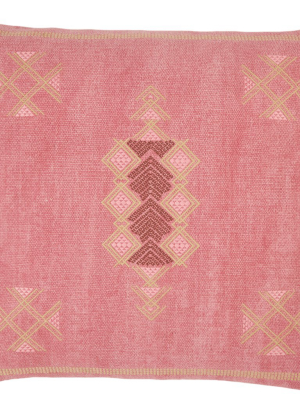 Shazi Tribal Pillow In Pink & Tan
