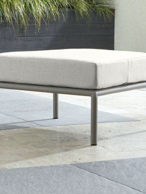 Morocco Light Grey Ottoman With White Sunbrella ® Cushion