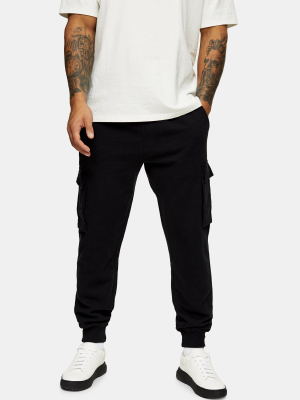 Black Wash Cargo Sweatpants