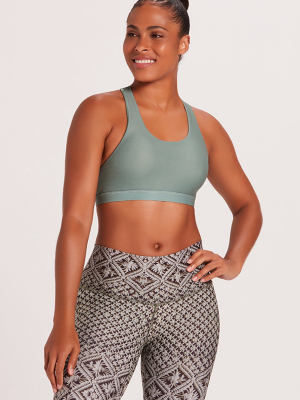 Crossed Medium Support Bra - Jade