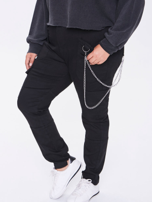 Plus Size Chain Cargo Joggers