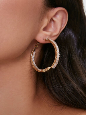 Faux Gem Hoop Earrings