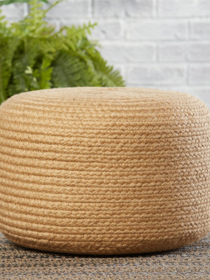 Santa Rosa Indoor/outdoor Pouf In Beige