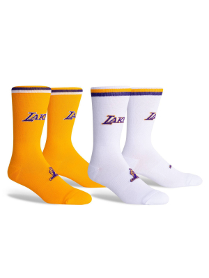 Nba Los Angeles Lakers Home Away Socks - 2pk - L