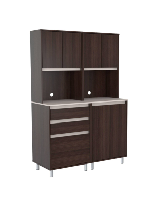 2pc Breakroom Storage System Espresso/amber Gray - Inval