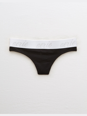 Aerie Cotton Logo Thong Underwear