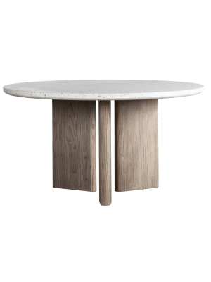 Harrell Round Outdoor Dining Table 55"