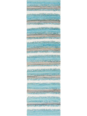 Montauk Shag Aqua/multi Runner Rug