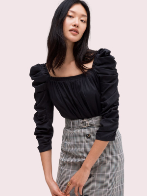 Poplin Square Neck Blouse