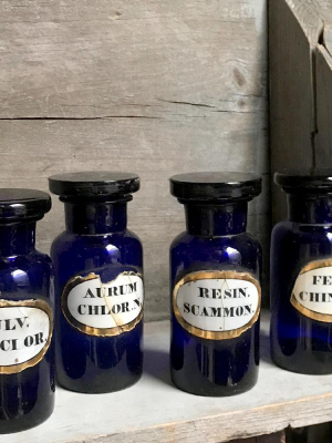 19th Century Small Blue Apothecary Bottles