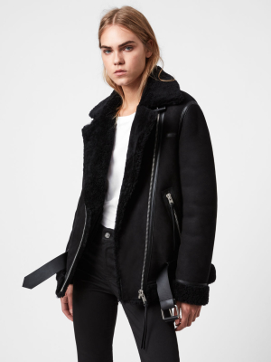 Rei Shearling Biker Jacket Rei Shearling Biker Jacket