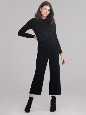 Lily Wide Leg Corduroy / Black