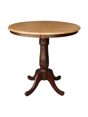 36" Round Top Pedestal Table Cinnamon/espresso – International Concepts