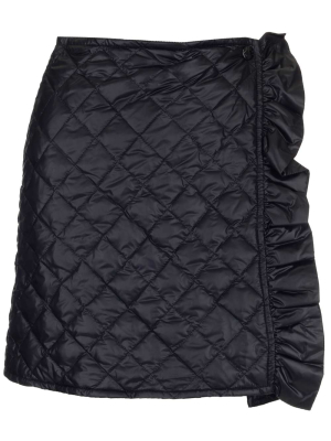 Moncler Quilted Ruffle Detail Mini Skirt