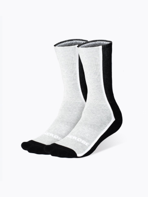Split High Sock Silver Marle/black (2 Pack)