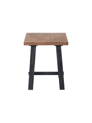 21" Odin Solid Wood Side Table Black - Alaterre Furniture