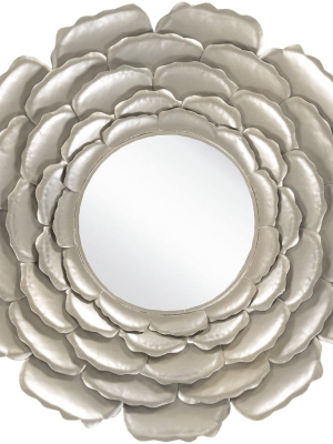 Lotus Wall Mirror In Silver