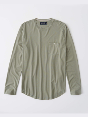 Long-sleeve Pima Cotton Pocket Tee