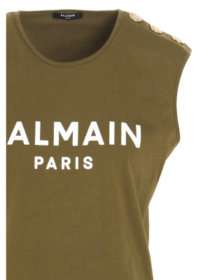 Balmain Logo Print Tank Top