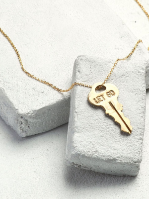 Let Go Dainty Gold Key Necklace
