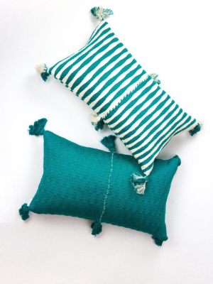 Antigua Lumbar Pillow - Jade Striped