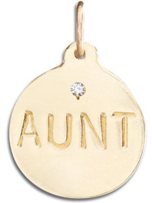 "aunt" Disk Charm With Diamond