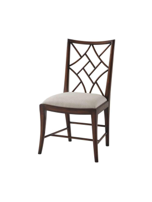 Delicate Trellis Side Chair - Dark Brown - Set Of 2