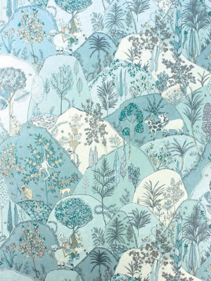 Aravali Wallpaper In Aqua By Matthew Williamson For Osborne & Little