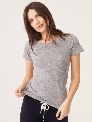 Textured Tri-blend Fitted Crew Neck Tee