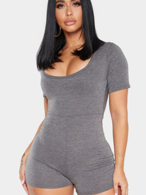 Shape Charcoal Short Sleeve Unitard