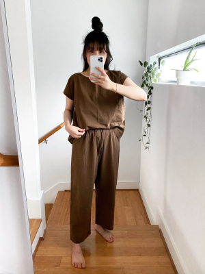 Brown Cotton Pants