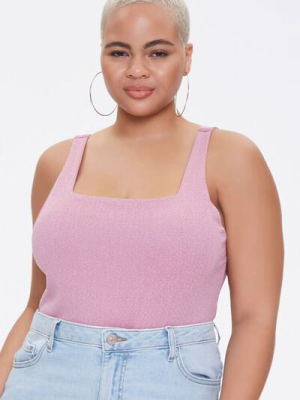 Plus Size Textured Tank Bodysuit